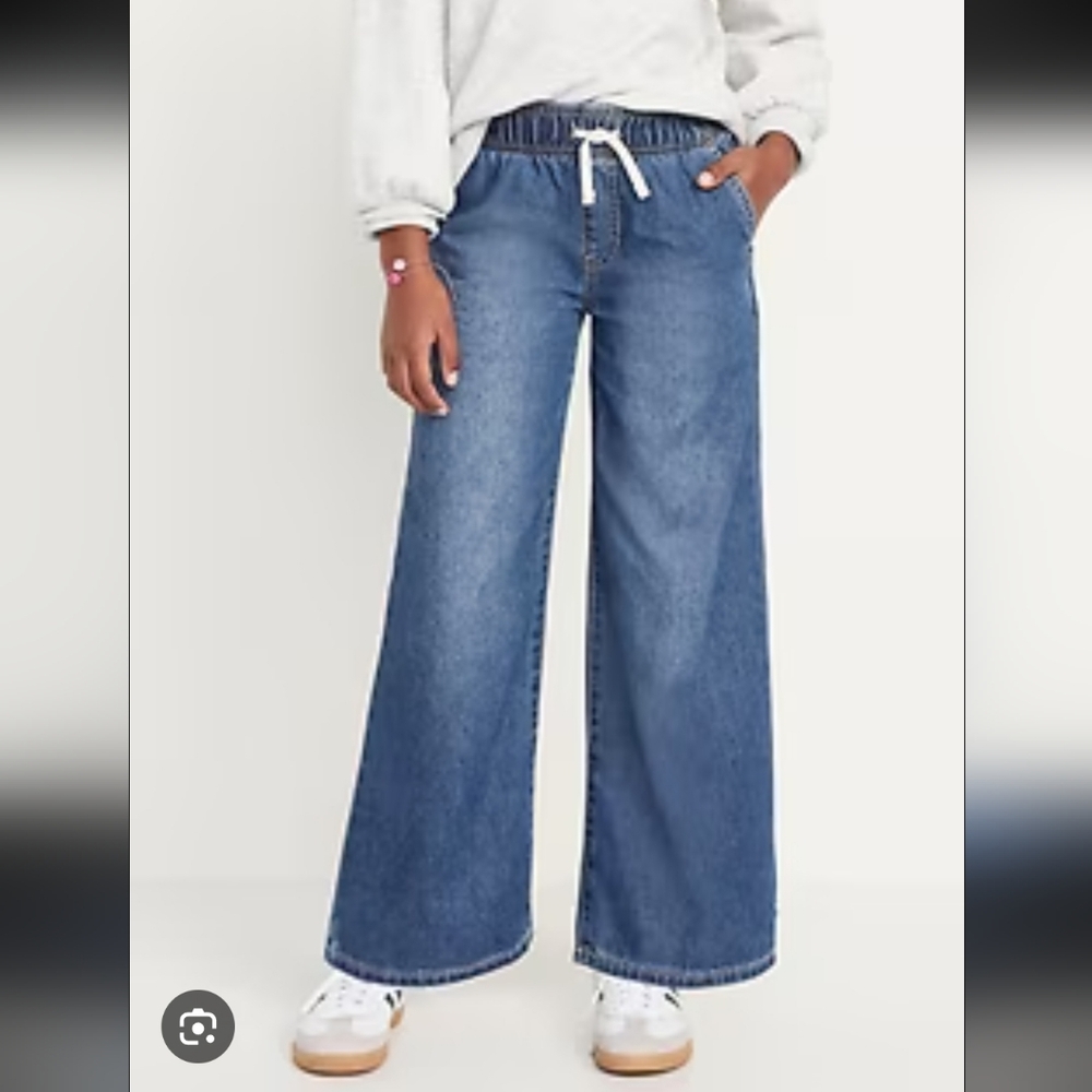 Old Navy Girl's High Rise Baggy Medium Wash Denim In Size L(10-12)